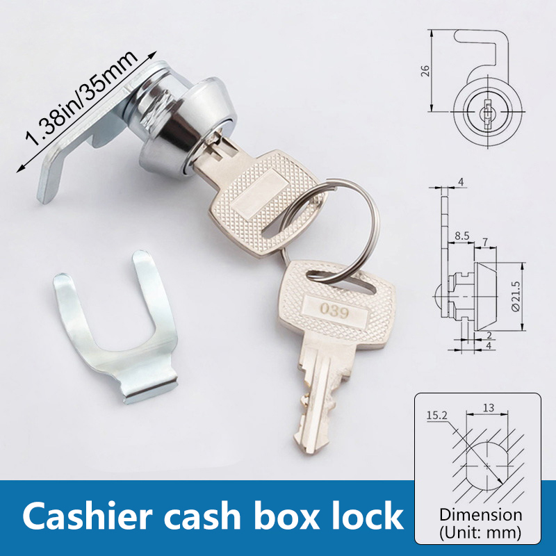 Cash Drawer Pos - อะไหล่ล็อคกล่องใส่ของ กล่องจดหมาย กล่องเครื่องมือ ล็อคทรงกระบอก ล็อคแบบมินิแคมพร้อมคลิปล็อคเร็ว สำหรับลิ้นชักใส่เงิน