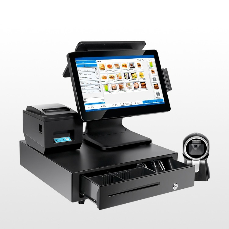 Cash Drawer Pos - เครื่องบันทึกเงินสดระบบ POS ออลอินวัน รองรับลิ้นชักเก็บเงินและเครื่องพิมพ์ สำหรับธุรกิจร้านอาหาร