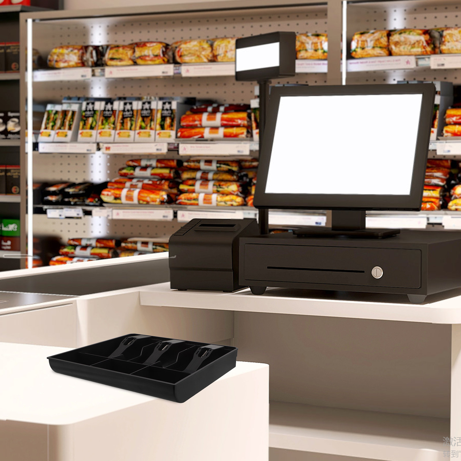 Cash Drawer Pos - ลิ้นชักเก็บเงินสดหลายช่อง ถาดจัดระเบียบเงิน สำหรับร้านค้าปลีก ร้านเสริมสวย ระบบ POS