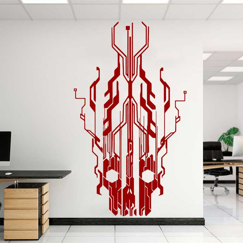 ชิปวงจร Tech Skull ไวนิลสติ๊กเ - Office Tech Decor บทวิจารณ์และราคา
