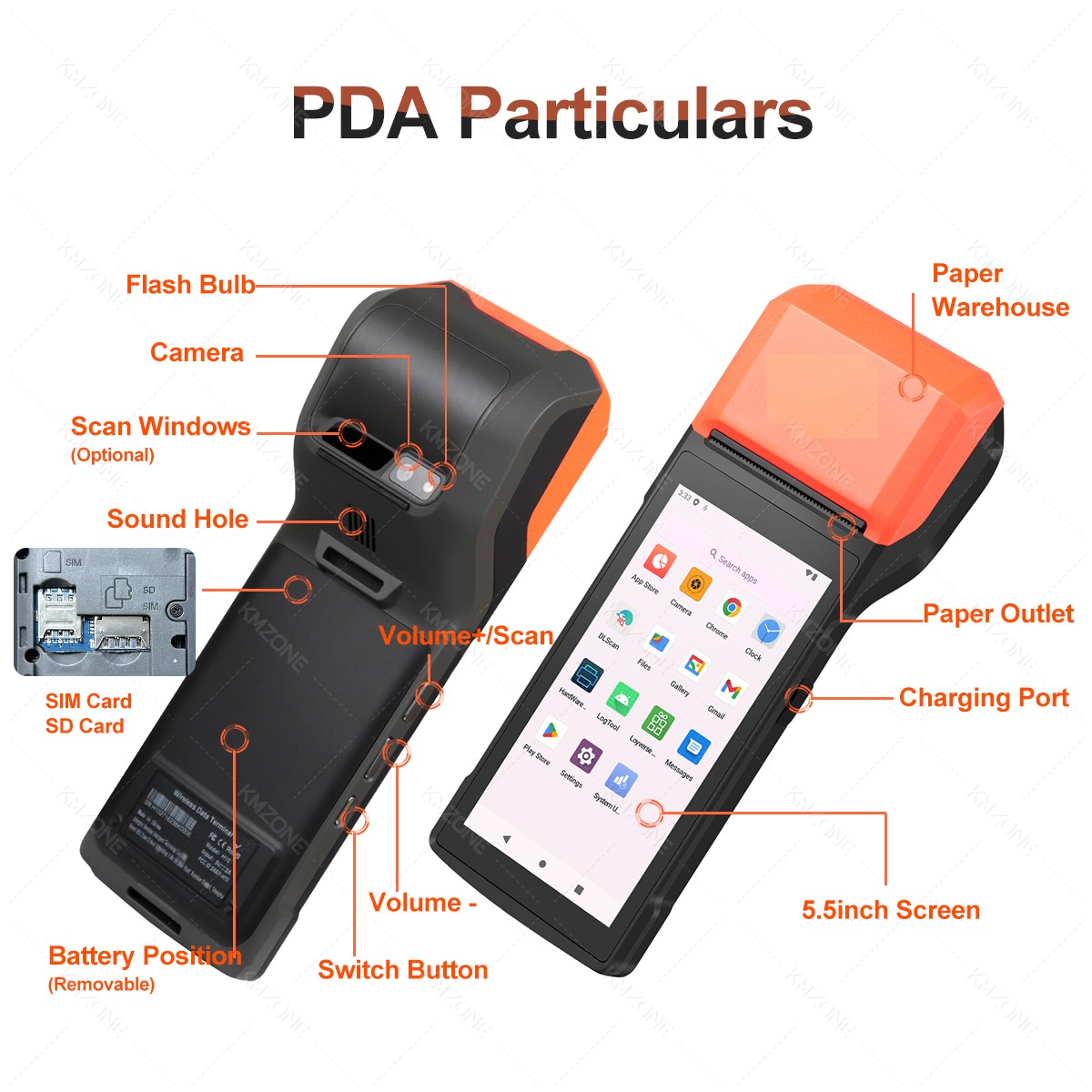 มือถือ Android 13/14 PDA เครื่ - Cash Drawer Pos บทวิจารณ์และราคา